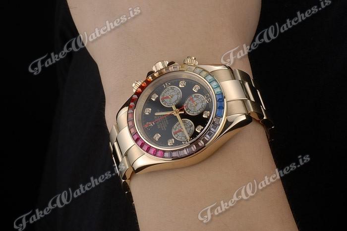 rolex daytona with rainbow bezel