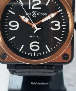 Bell & Ross BR 01-92 BR0192-BICOLOR Automatic 46mm Unisex Replica Watch - Black Dial, Gold/Steel Case