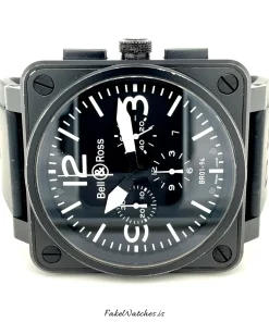 Bell & Ross BR 01-94 Chronographe BR01-94 Automatic 34mm Unisex Replica Watch - Black Dial, Carbon Case