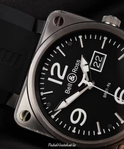 Alternative view of Bell & Ross BR 01-96 Grande Date BR01-96 Automatic 47mm Unisex Replica Watch - Black Dial, Steel Case