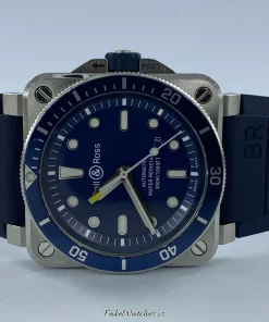 Bell & Ross BR 03-92 Ceramic BR0392-CERAM-BLUE Automatic 43mm Unisex Replica Watch - Black Dial, Ceramic Case