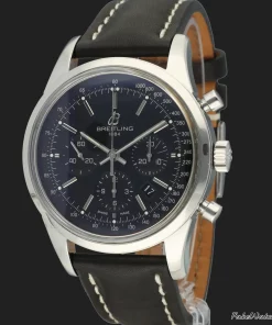 Breitling Transocean Chronograph AB0152 Automatic 43mm Unisex Replica Watch - Black Dial, Steel Case