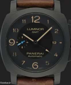 Alternative view of Panerai Luminor 1950 3 Days GMT Automatic PAM01441 Automatic 44mm Unisex Replica Watch - Black Dial, Titanium Case