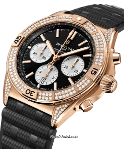 Alternative view of Breitling Chronomat 42 RB0134721B1S2 Automatic 42mm Unisex Replica Watch - Black Dial, Red Gold Case