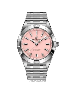 Breitling Chronomat A77310101K1A1 Quartz 32mm Female Replica Watch - Pink Dial, Steel Case