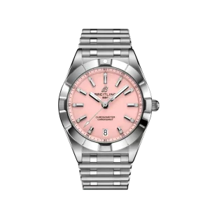 Breitling Chronomat A77310101K1A1 Quartz 32mm Female Replica Watch - Pink Dial, Steel Case