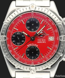 Alternative view of Breitling Chronomat A13050.1 Automatic 45mm Unisex Replica Watch - Red Dial, Steel Case