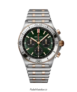 Breitling Chronomat 42 UB0134131L1U1 Automatic 43mm Unisex Replica Watch - Green Dial, Gold/Steel Case