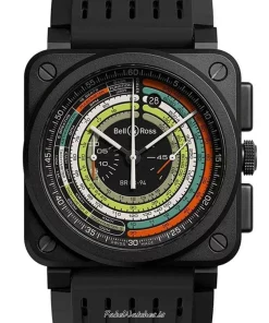 Bell & Ross BR 03-94 Chronographe BR0394-SW-CE/SRB Automatic 43mm Unisex Replica Watch - Black Dial, Ceramic Case
