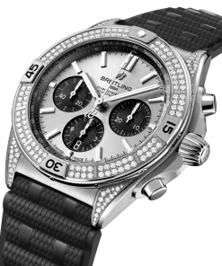 Alternative view of Breitling Chronomat 42 AB0134101G1S2 Automatic 43mm Unisex Replica Watch - Silver Dial, Steel Case