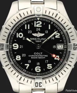 Alternative view of Breitling Colt Quartz A74350 Quartz 38mm Unisex Replica Watch - Black Dial, Steel Case