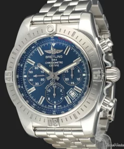 Breitling Chronomat 44 AB011511/C956 Automatic 44mm Male Replica Watch - Blue Dial, Steel Case