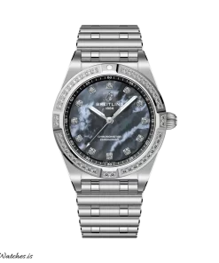 Breitling Chronomat A72310531G1A1 Quartz 28mm Female Replica Watch - Black Dial, Steel Case