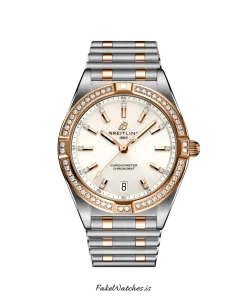 Breitling Chronomat U77310591A1U1 Quartz 32mm Female Replica Watch - White Dial, Steel Case