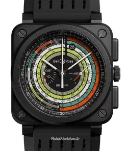 Alternative view of Bell & Ross BR 03-94 Chronographe BR0394-SW-CE/SRB Automatic 43mm Unisex Replica Watch - Black Dial, Ceramic Case