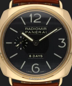 Alternative view of Panerai Radiomir 8 Days PAM00197 Manual winding 45mm Unisex Replica Watch - Black Dial, Rose Gold Case