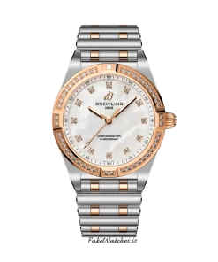 Breitling Chronomat U72310531A1U1 Quartz 28mm Female Replica Watch - White Dial, Gold/Steel Case