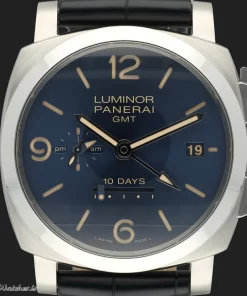 Alternative view of Panerai Luminor 1950 10 Days GMT PAM00986 Automatic 44mm Unisex Replica Watch - Blue Dial, Steel Case