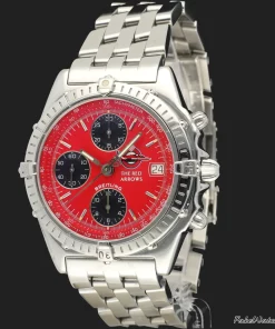 Breitling Chronomat A13050.1 Automatic 45mm Unisex Replica Watch - Red Dial, Steel Case