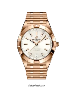Breitling Chronomat R77310101A1R1 Quartz 32mm Female Replica Watch - White Dial, Red Gold Case