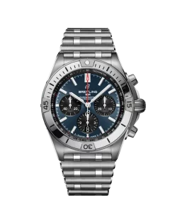 Breitling Chronomat 42 AB0134101C1A1 Automatic 42mm Unisex Replica Watch - Blue Dial, Steel Case