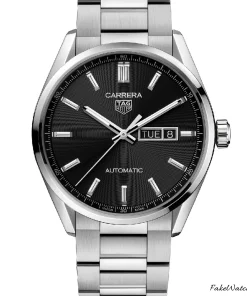Alternative view of TAG Heuer Carrera Calibre 5 WBN2010.BA0640 Automatic 41mm Unisex Replica Watch - Black Dial, Steel Case