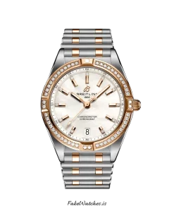 Breitling Chronomat U77310591A2U1 Quartz 32mm Female Replica Watch - White Dial, Steel Case
