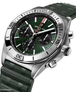 Alternative view of Breitling Chronomat 42 AB0134101L2S1 Automatic 43mm Unisex Replica Watch - Green Dial, Steel Case