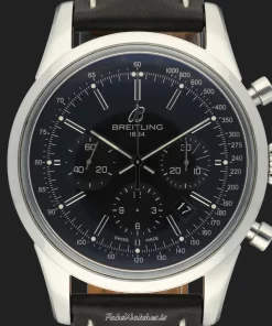 Alternative view of Breitling Transocean Chronograph AB0152 Automatic 43mm Unisex Replica Watch - Black Dial, Steel Case