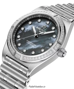 Alternative view of Breitling Chronomat A72310531G1A1 Quartz 28mm Female Replica Watch - Black Dial, Steel Case