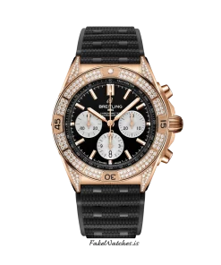 Breitling Chronomat 42 RB0134721B1S2 Automatic 42mm Unisex Replica Watch - Black Dial, Red Gold Case