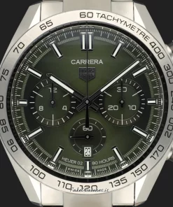 Alternative view of TAG Heuer Carrera CBN2A10.BA0643 Automatic 44mm Unisex Replica Watch - Green Dial, Steel Case