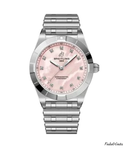 Breitling Chronomat A72310101K1A1 Quartz 28mm Female Replica Watch - Pink Dial, Steel Case