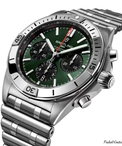 Alternative view of Breitling Chronomat 42 AB0134101L2A1 Automatic 43mm Unisex Replica Watch - Green Dial, Steel Case