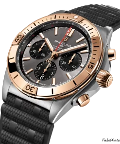 Alternative view of Breitling Chronomat 42 UB0134101B1S1 Automatic 43mm Unisex Replica Watch - Grey Dial, Gold/Steel Case