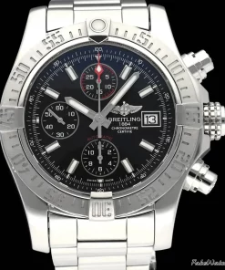 Breitling Avenger II A13381 Automatic 43mm Unisex Replica Watch - Black Dial, Steel Case