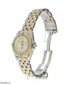 Alternative view of Breitling Callistino D52045.1 Quartz 28mm Female Replica Watch - Yellow Dial, Steel Case