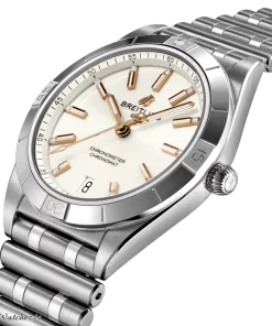 Alternative view of Breitling Chronomat 36 A10380101A2A1 Automatic 36mm Female Replica Watch - White Dial, Steel Case