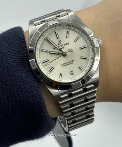 Alternative view of Breitling Chronomat 36 A10380101A3A1 Automatic 36mm Female Replica Watch - White Dial, Steel Case
