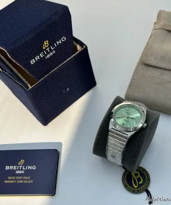 Alternative view of Breitling Chronomat 36 A10380101L1A1 Automatic 36mm Unisex Replica Watch - Green Dial, Steel Case
