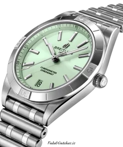 Alternative view of Breitling Chronomat 36 A10380101L1A1 Automatic 36mm Female Replica Watch - Green Dial, Steel Case