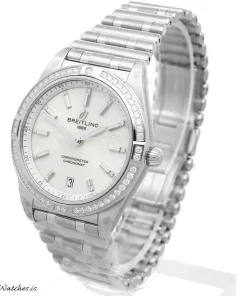 Alternative view of Breitling Chronomat 36 A10380591A1A1 Automatic 36mm Female Replica Watch - White Dial, Steel Case