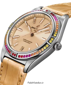 Alternative view of Breitling Chronomat 36 A10380611A1P1 Automatic 36mm Female Replica Watch - Champagne Dial, Steel Case