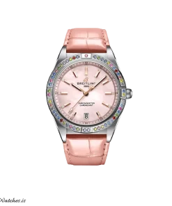 Breitling Chronomat 36 G10380BB1K1G1 Automatic 36mm Female Replica Watch - Pink Dial, Steel Case