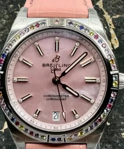 Alternative view of Breitling Chronomat 36 G10380BB1K1G1 Automatic 36mm Female Replica Watch - Pink Dial, Steel Case