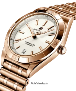 Alternative view of Breitling Chronomat 36 R10380101A1R1 Automatic 36mm Unisex Replica Watch - White Dial, Red Gold Case