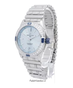 Alternative view of Breitling Chronomat 38 A17356531C1A1 Quartz 38mm Unisex Replica Watch - Blue Dial, Steel Case