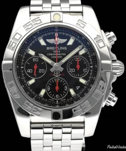 Breitling Chronomat 41 AB0141 Automatic 41mm Unisex Replica Watch - Black Dial, Steel Case