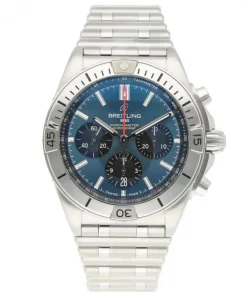 Breitling Chronomat 42 AB0134101C1A1 Automatic 42mm Unisex Replica Watch - Blue Dial, Steel Case