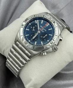 Alternative view of Breitling Chronomat 42 AB0134101C1A1 Automatic 42mm Unisex Replica Watch - Blue Dial, Steel Case